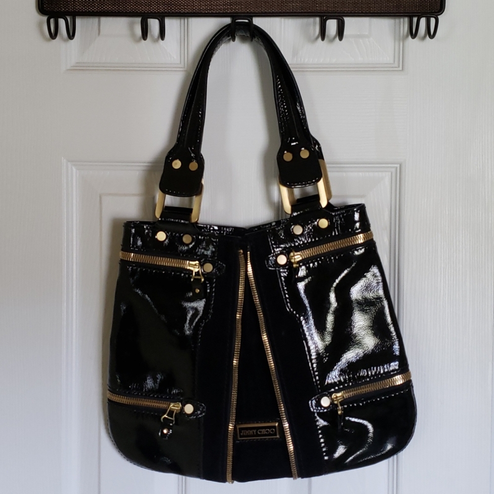 - ๐ Jimmy Choo Black Mona Patent Bag ๐